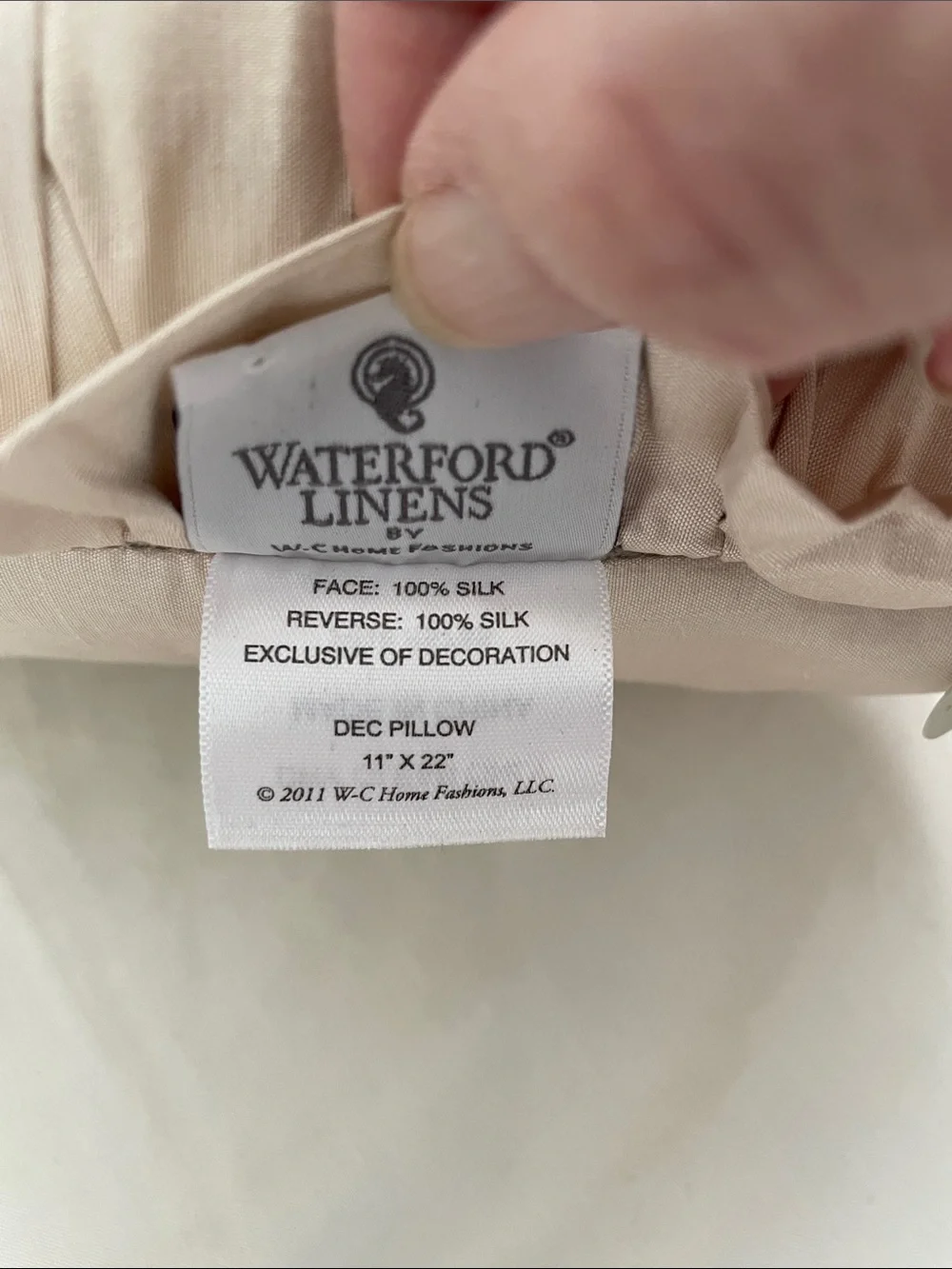 Waterford Silk pillow & down filled. EUC